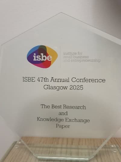 ISBE award trophy